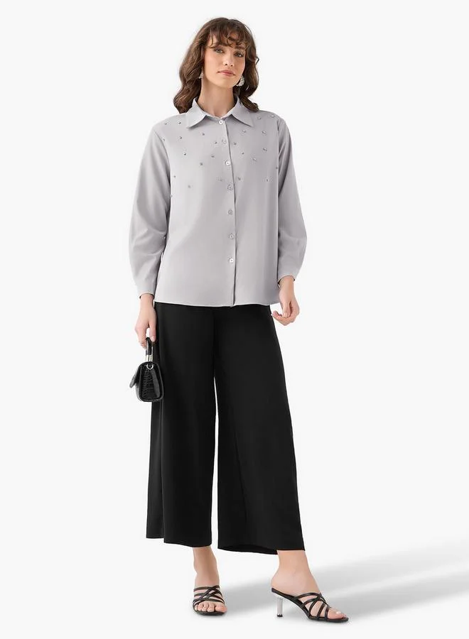 سبلاش فيڤ Shirt with Stone Embellishment